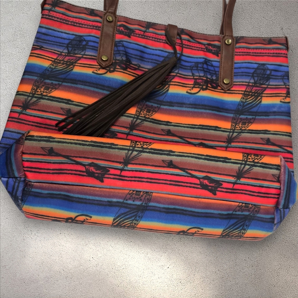 Catchfly Western Multi-color Tote Shoulder Bag - Picture 5 of 15